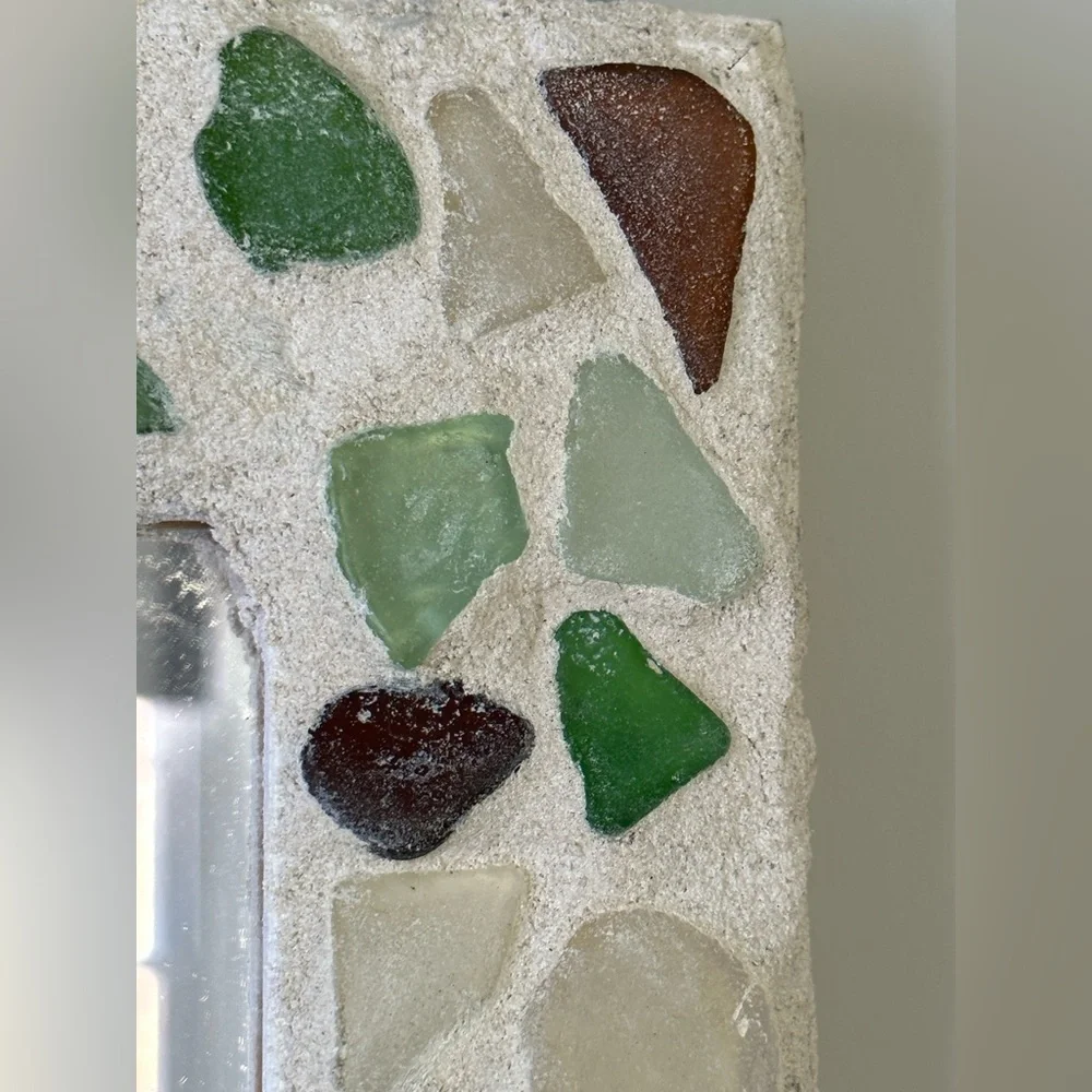 Seaglass and shell mirror. Beautiful colors!